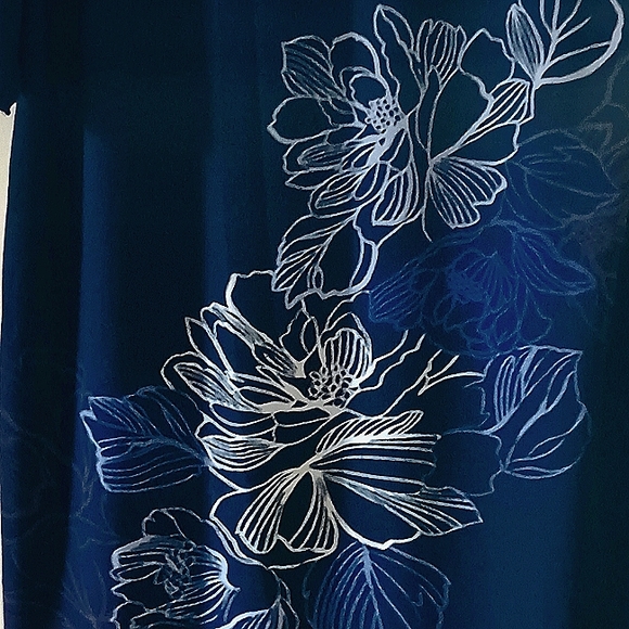 NWT~DANA BUCHMAN~ Blue Floral Dress - Picture 6 of 9